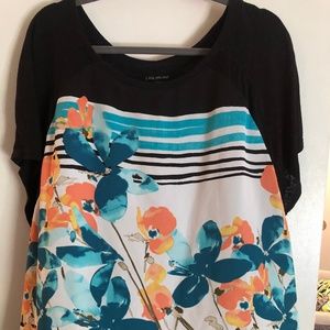Lane Bryant Black and Floral Top